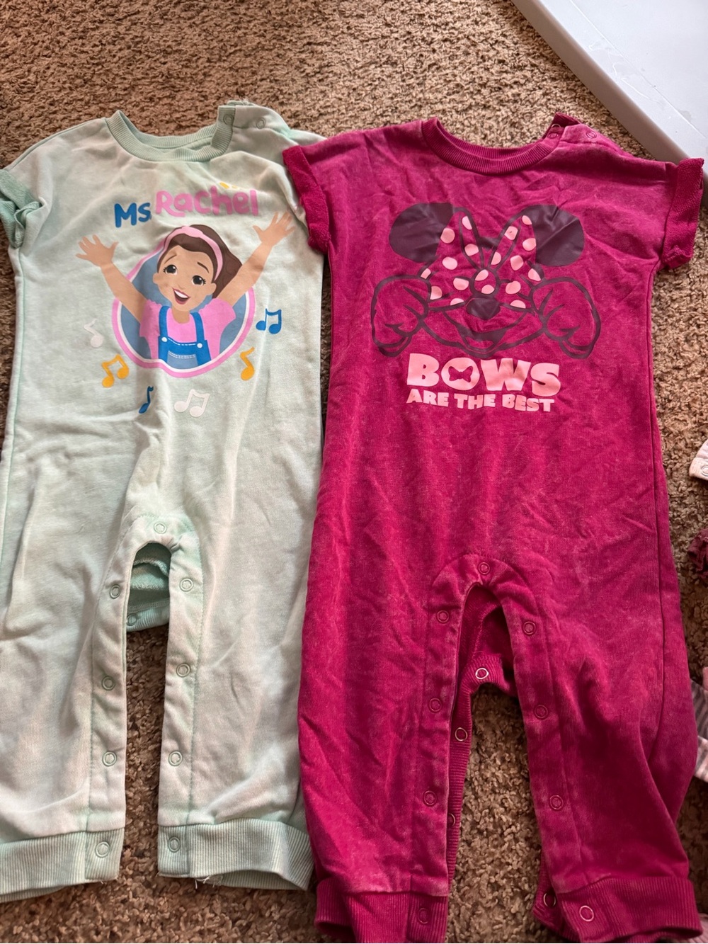 Ms Rachel & Minnie Mouse rompers